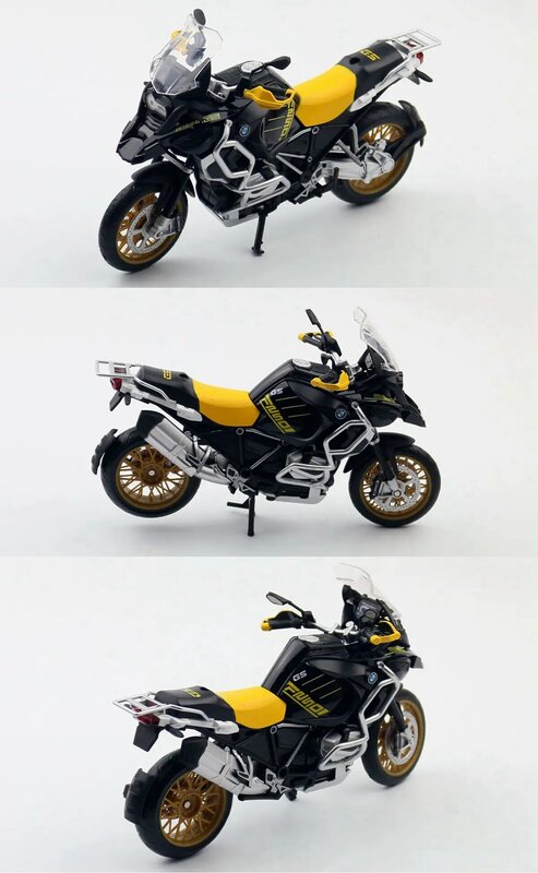 1/12 BMW R1250 GS zabawka motocykl Model odlewany Metal 1:12 Off-Road Sport wyścigowy dźwięk i światło kolekcja prezent dla chłopca dzieci
