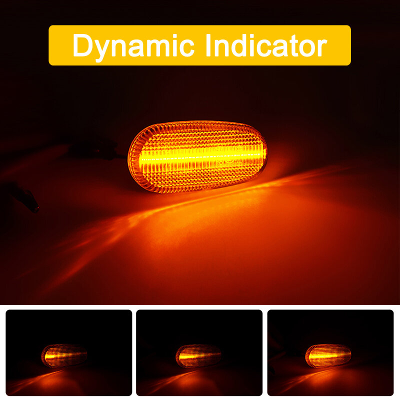 12v claro lente dinâmica led lado marcador conjunto da lâmpada para fiat bravo hatchback (198) 2007-2014 sequencial pisca sinal de volta