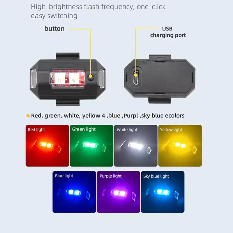 7 Kleur Strobe Licht Voor Dji Mini 3 Pro /Mavic 3/2/Mavic Air 2/2S/Mini 2/Se/Fpv Anti-Collision Warning Led Signal Indicator Lamp