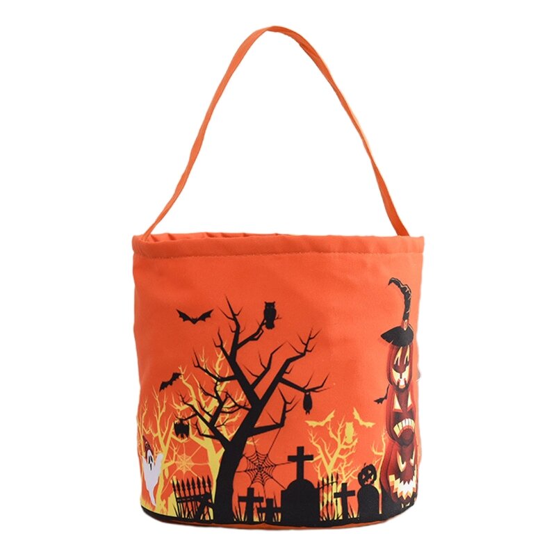 На Хэллоуин с надписью Trick or Treat сумки, 4 цвета, тканевый материал для детских вечеринок на Хэллоуин