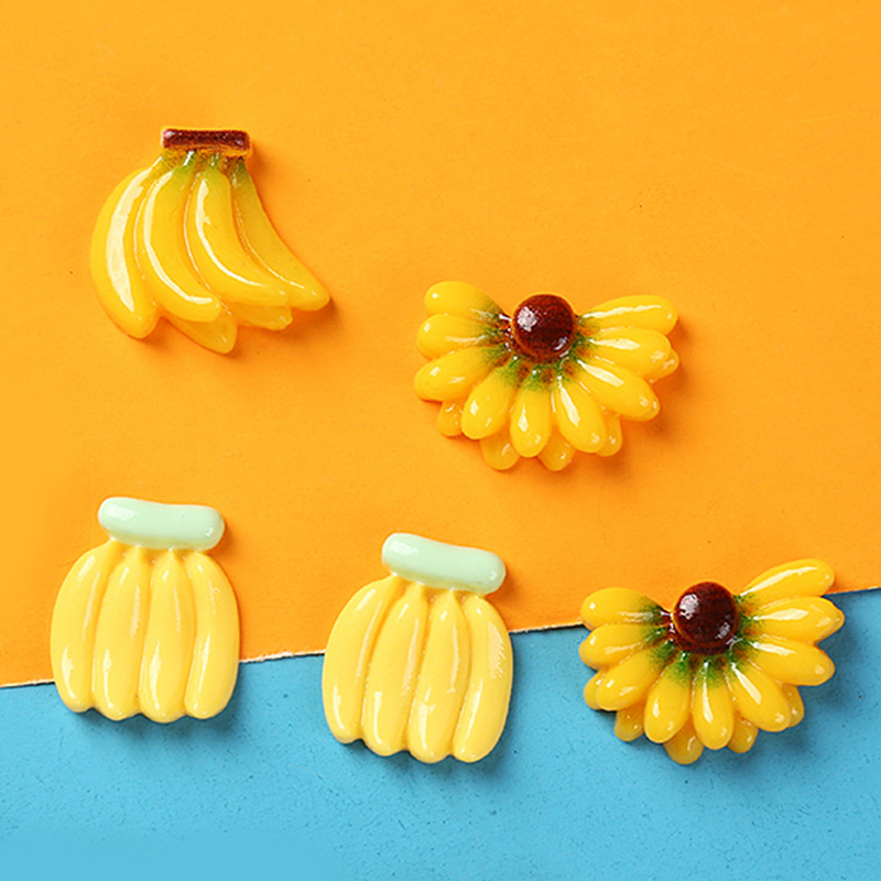 Mini modelo de banana simulado para crianças, frutas realistas criativas falsas, bananas, 100 peças