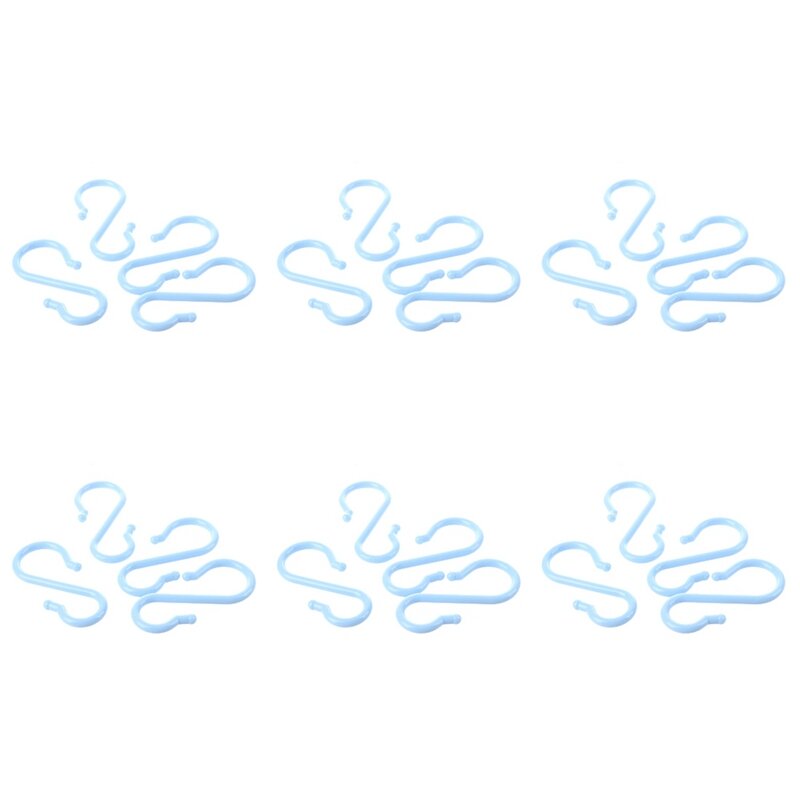 Crochets en forme de S pour bol, tasse à poinçonner en plastique bleu, cartouches, 24 pièces