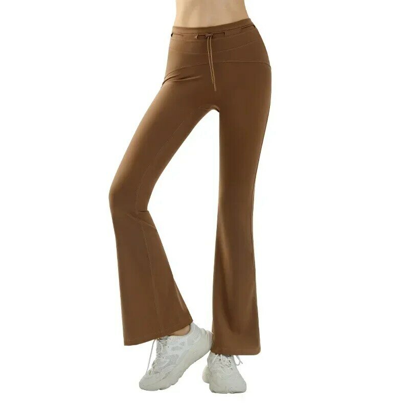 Летние штаны с высокой талией и завязками, телесный женский живот, подтягивающие бедра, микровытягивающие и быстросохнущие штаны для фитнеса.