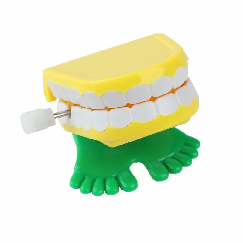 Cute Mini for Baby Kids Plastic Babbling Denture Wind Up Clockwork Toy Clockwork Toy Walking Teeth Shape