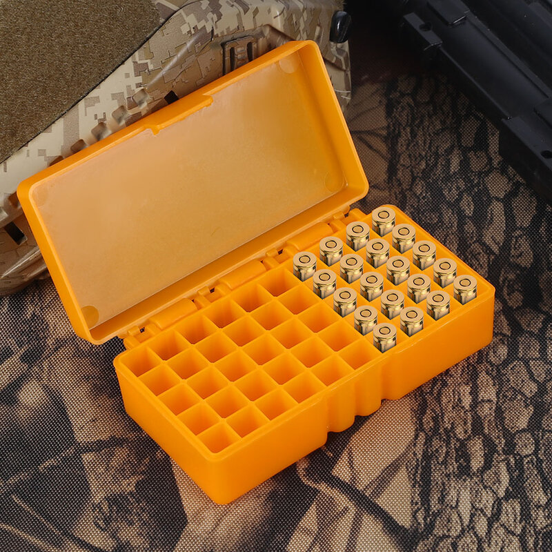 50/100 Rounds Tactical Ammo Box Bullet Shell Holder Box Rifle Cartridge Storage Case Ammo Can for 9mm .223 5.56x39 .38super
