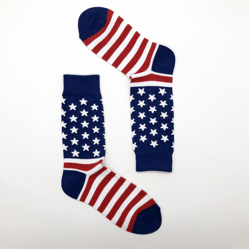 Kaus kaki sepak bola 2 pasang, stoking paha, bendera Amerika bermotif kaki