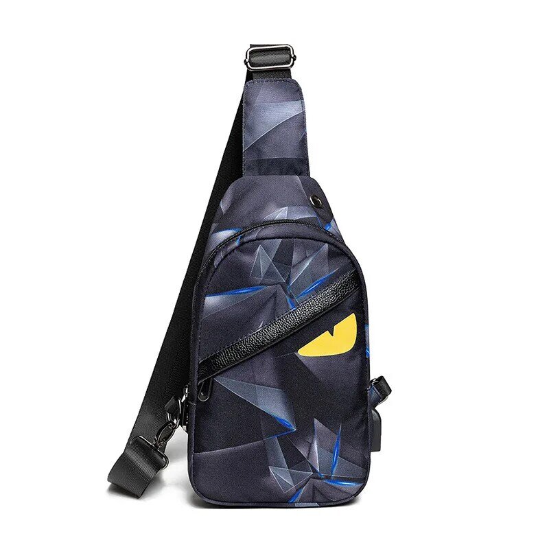 Multifunctional Messenger Bag Men's Bag Trendy Waterproof Oxford Cloth USB Shoulder Messenger Bag Outdoor Shoulder Bag