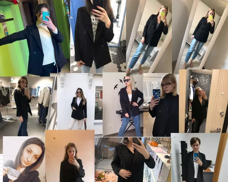 Jaqueta dupla de manga comprida feminina, blazers casuais soltos, casaco preto de trabalho, casaco de estudante, moda outono, nova