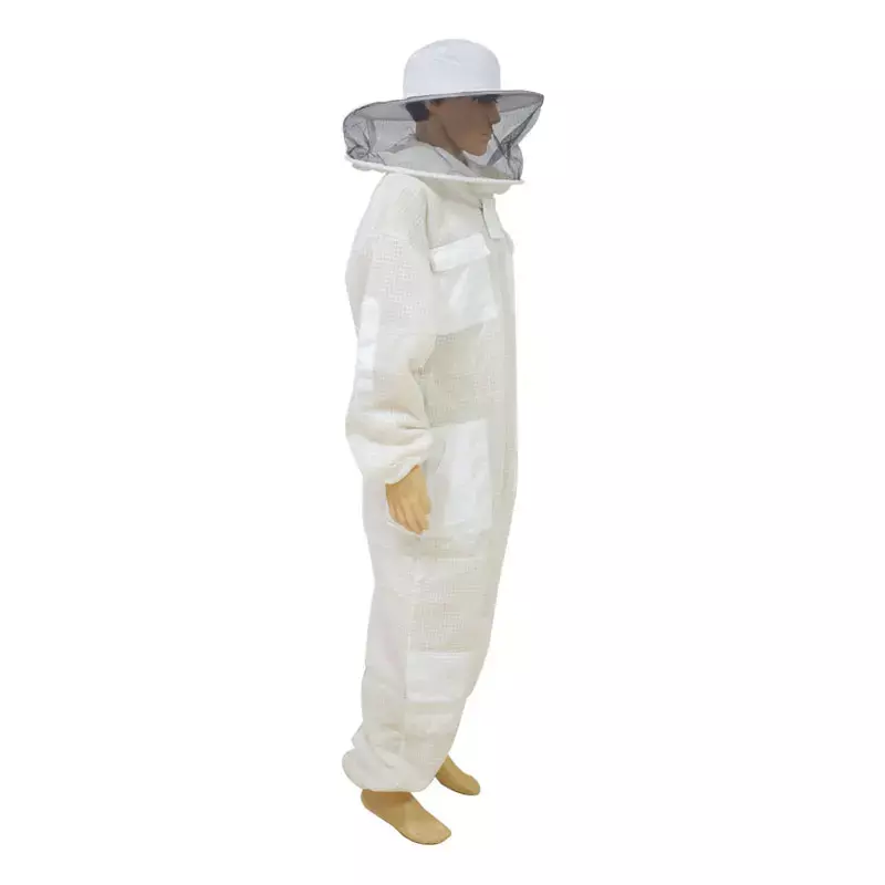 3 Layers Breathable Ventilated Beekeeping Suit with Round Veil Professional Beekeeper Anti Bee Protective Clothing
