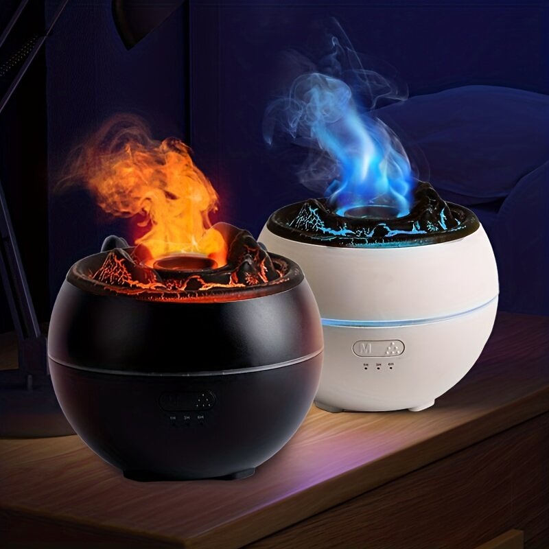 New style 360ml 7 colors fire flame Cool Mist humidifier Aroma Essential Oil h2o USB air Diffuser Volcano humidifier