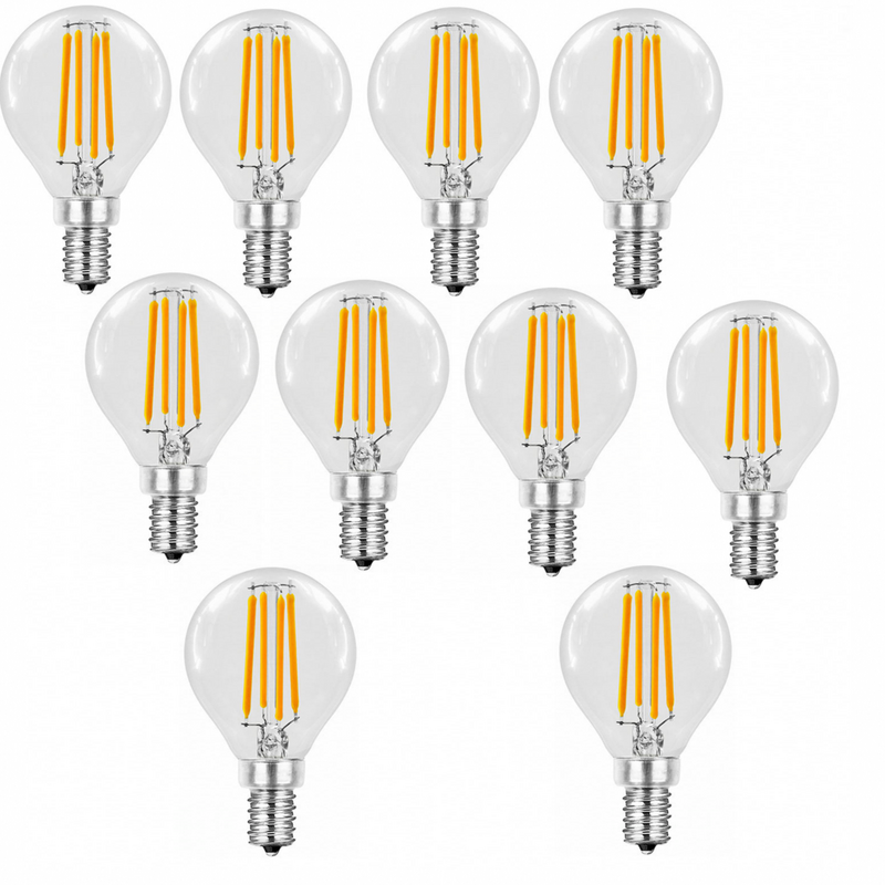Ampoules en verre LED G45, 4W, 6W, 12W, Inda E14, Lampe LED transparente, 220V, Blanc chaud et froid, Filament, Globe Ball Light, T-shirts d'énergie convaincue, 10 pièces