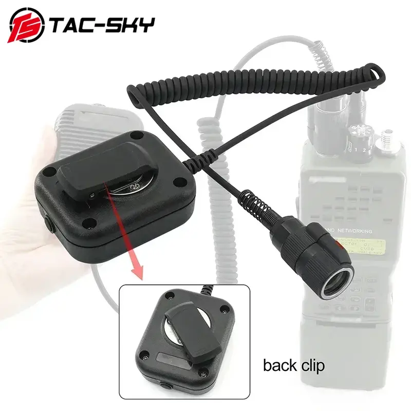 TS TAC-SKY wojskowy Adapter sportowy myśliwski 6-pinowy podręczny mikrofon z głośnikiem Ptt do walkie-talkie PRC152/148/163