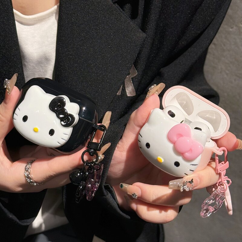 Casing pelindung earphone Sanrio Hello Kitty, casing pelindung kartun lucu untuk AirPods 1/2 Pro, 3, dan Pro2 nyaman untuk dibawa
