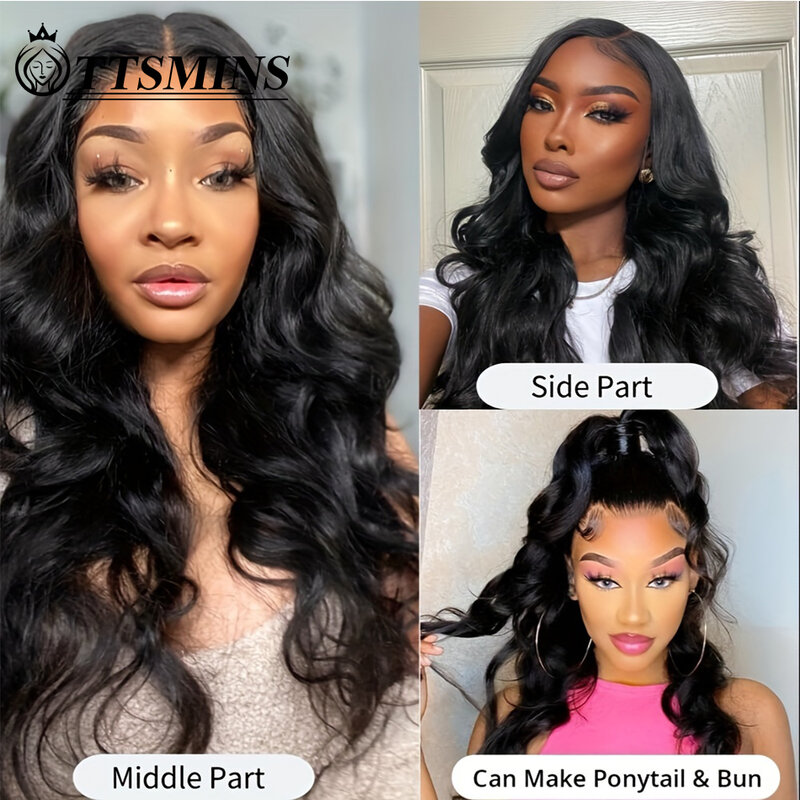 13x4 Loose Body Wave Lace Front Wigs Human Hair Pre Plucked Pre Cut Transparent Lace Frontal Wigs With Baby Hair Glueless Wigs