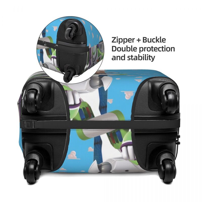 Niestandardowy Toy Story Woody i Buzz pokrowiec na bagaż podróżny zmywalny ochraniacz na pokrowiec na walizkę pasuje do 18-32 Cal