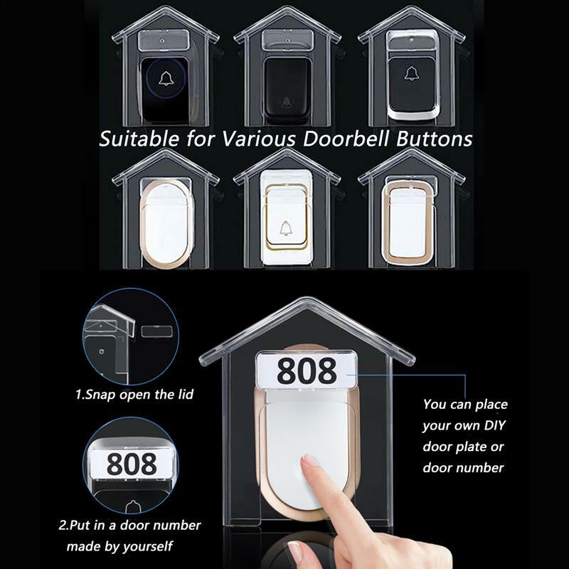 Door Bell Covers House Shape Household Rain Cover Weather Proof Rain Shield For Door Locks Door Knobs Universal Protector For