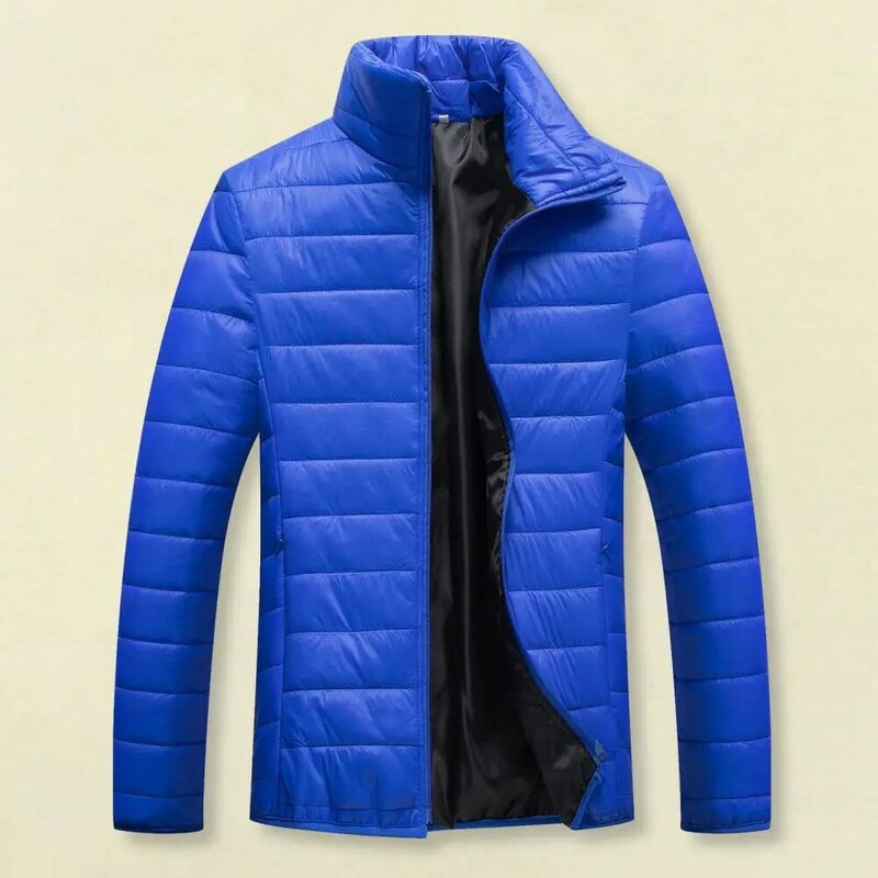 Легкое хлопковое пальто, мужское зимнее хлопковое пальто с воротником-стойкой, стандартная теплая ветрозащитная и устойчивая к холоду мягкая мужская куртка