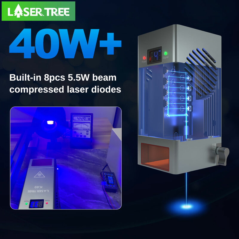 레이저 트리 레이저 조각 절단 도구용 TTL 모듈, 에어 어시스트, 광학 파워 레이저 헤드, 450nm 블루 라이트, 10W, 20W, 30W, 40W