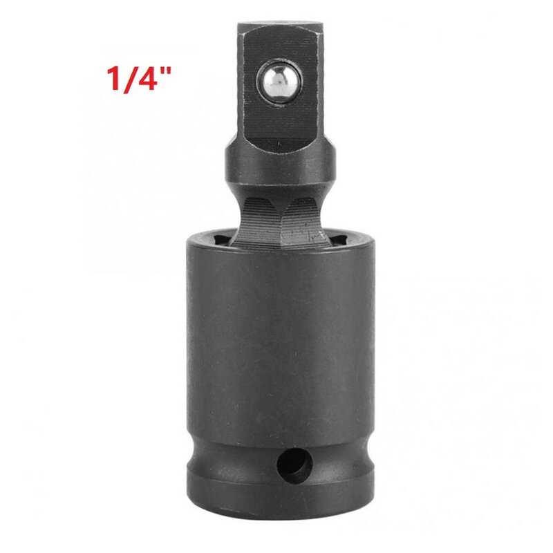 1/4 Inch Chromium Molybdenum Steel Universal Pneumatic Swivel Joint Air Impact Wobble Socket Adapter Hand Tool
