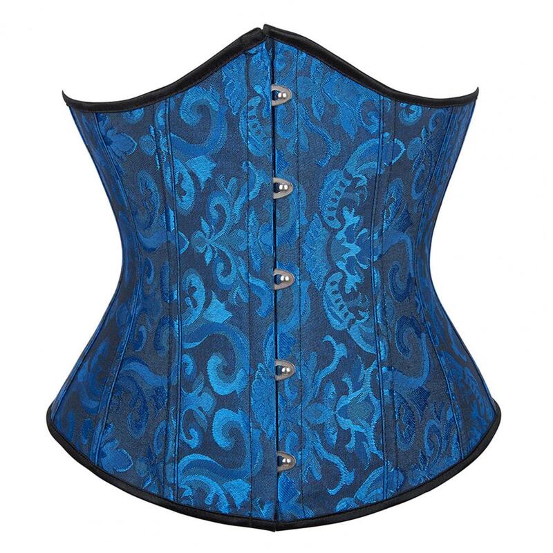 Underbust Corset Breathable Waist Trainer Floral Bustier Corset with Adjustable Back Strap for Women Palace Style for Cosplay
