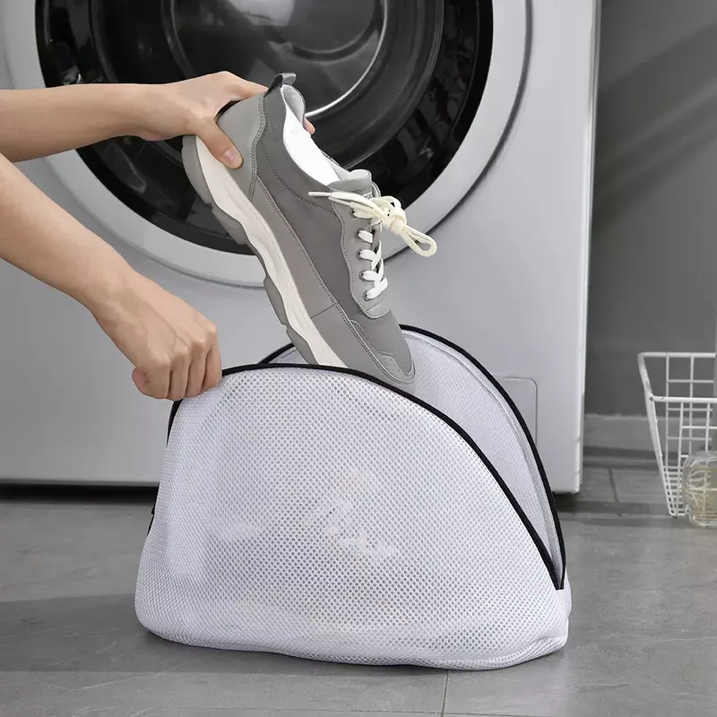 2 Buah/1 Buah Tas Laundry Jaring Tas Sepatu Mesin Cuci dengan Ritsleting Tas Penyimpanan Sepatu Travel Tas Organizer Penyimpanan Pakaian Pelindung