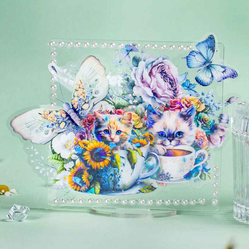 12 confezioni/lotto Cat Farm series fresh creative decoration adesivi per animali domestici fai da te