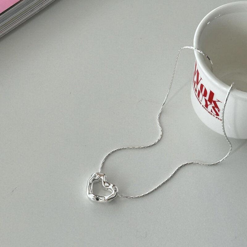 Silber Herz Anhänger Halskette minimalist ische Mode Silber Herz Anhänger Halskette für Frauen Schmuck schön