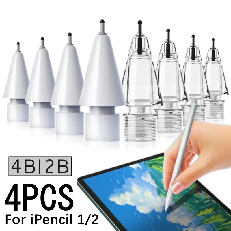 Pencil Nibs for Apple Pencil 1st 2nd Generation Needle Tube Damping Mute Wear-resistant Elastic Stylus Pen Tips for iPencil 1 2