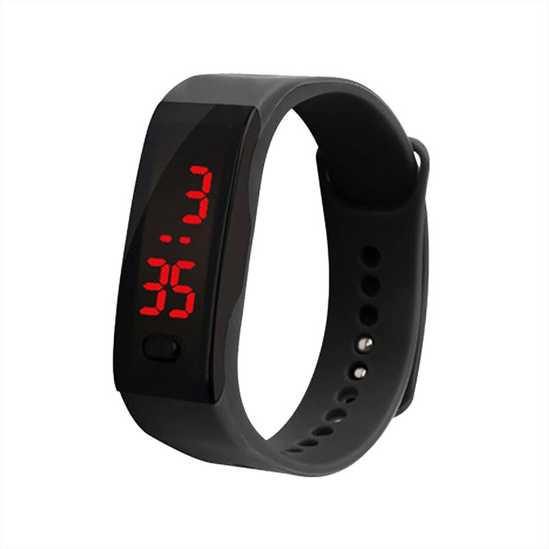 Reloj Digital rectangular con pantalla Led para niño y niña, pulsera deportiva con correa de silicona, regalo de cumpleaños