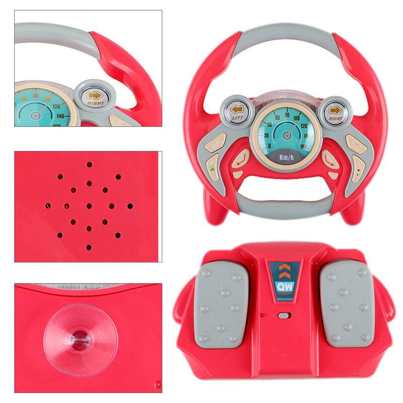 Eletric Simulation Steering Wheel Toy with Light Sound Driving Controller Gift Toys Musical Educational Copilot Stroller
