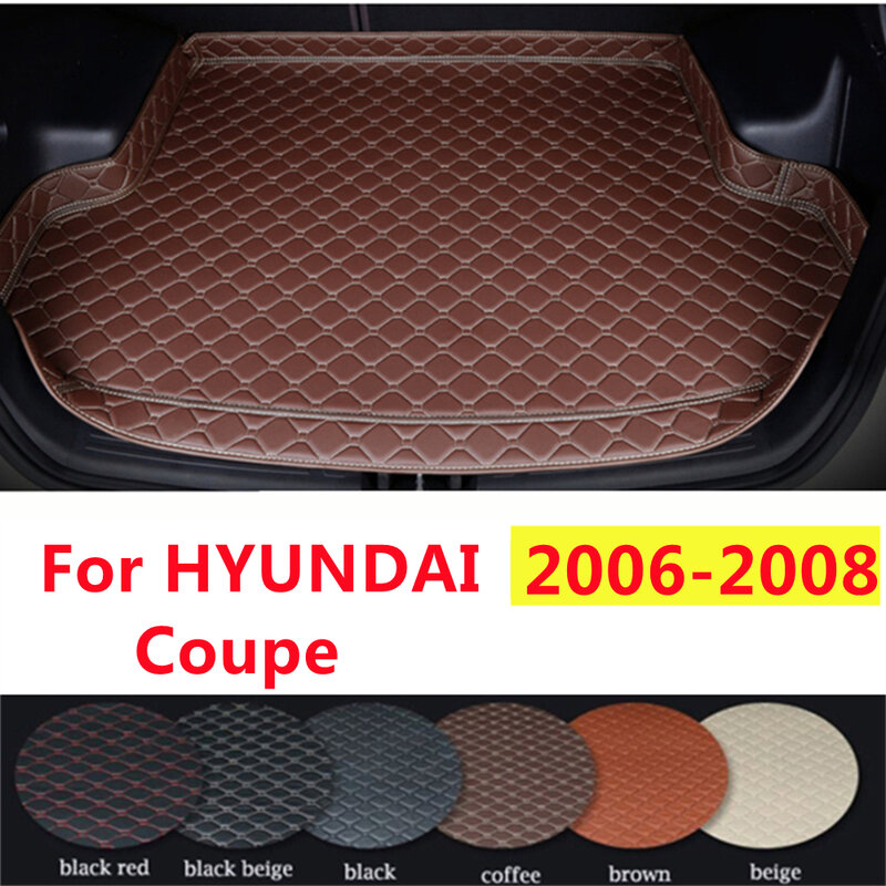 Na każdą pogodę z wysokim bokiem na zamówienie pasujące do HYUNDAI Coupe 2008 07-2006 mata bagażnika samochodowego akcesoria samochodowe z tyłu mata do wyłożenia podłogi bagażnika