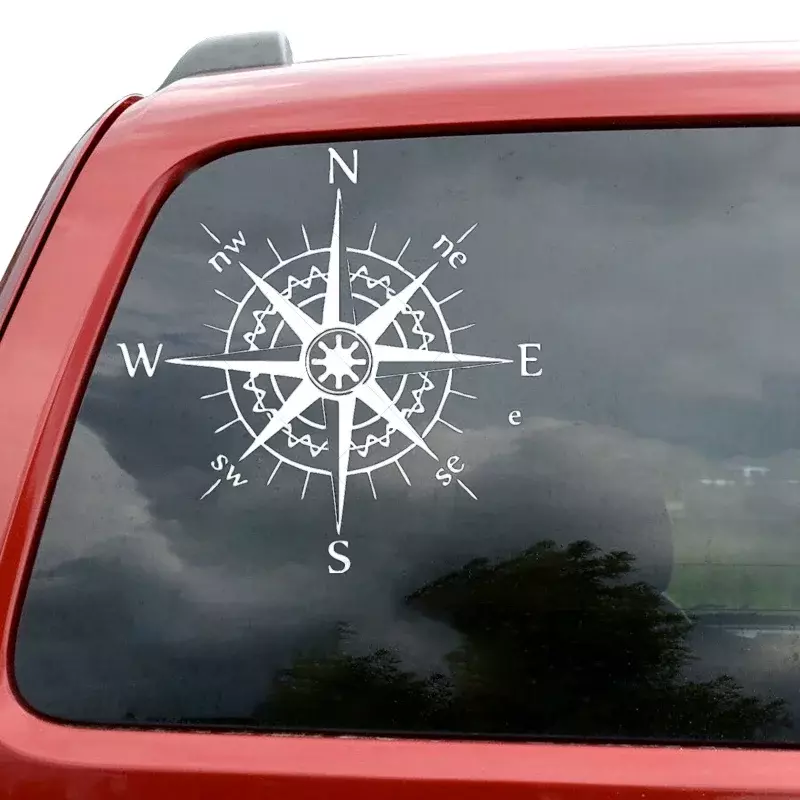 North South Directional Compass car sticker vinyl car decal waterproof stickers on car truck rear window14cm*14cm