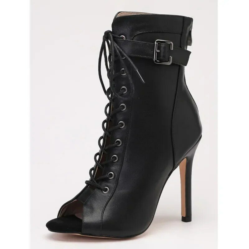 Chaussures de fête à talons hauts pour femmes, chaussons à châssis aiguille, noir, grande taille, extérieur, latin, sexy, nouveau, 2024