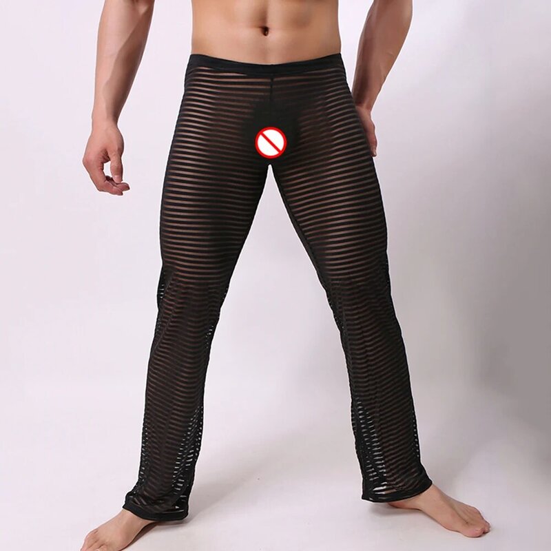 Pantaloni pantaloni da uomo pigiama universale accessori a righe morbide trasparenti indumenti per la casa alla moda traspiranti M ~ XL