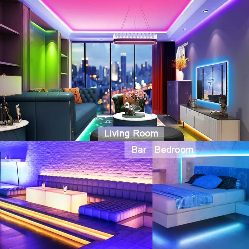 Guirxiété lumineuse LED étanche, rétroéclairage extérieur, ruban RVB, diode Wi-Fi, Alexa, Bluetooth, 5 m, 12V, 20 m, 5050, 2835