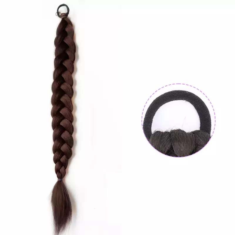 Синтетические косы для конского хвоста косая челка удлинители волос Плетеный Хвост Черные шиньоны корейский стиль