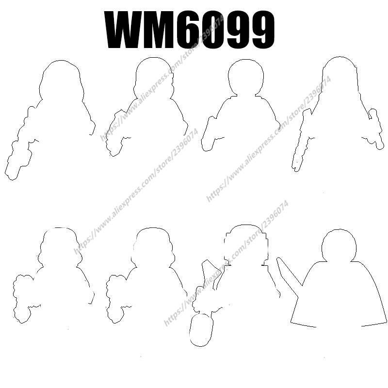 Figuras de acción WM6099, accesorios de película, bloques de construcción, juguetes, WM2033, WM2034, WM2035, WM2036, WM2037, WM2038, WM2039, WM2040