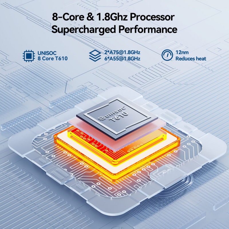 جهاز لوحي adreator بشاشة 10.1 بوصة 1920x1200 IPS بذاكرة وصول عشوائي 4 جيجابايت + مساحة تخزين 64 جيجابايت معالج ثماني النوى بنظام تشغيل أندرويد 12 جهاز لوحي للألعاب Unisoc T610 مع تقنية الجيل الرابع 4G LTE وذاكرة داخلية 2.4G + وخاصية الواي فاي 5G هيكل معدني