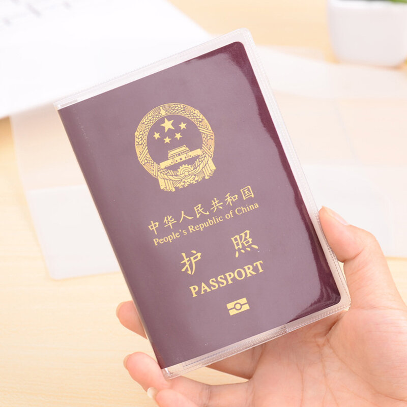 Impermeável transparente passaporte cobrir, passaporte carteira, cartão de crédito documentos titular, bolsa protetora caso, negócios, PVC, 3pcs