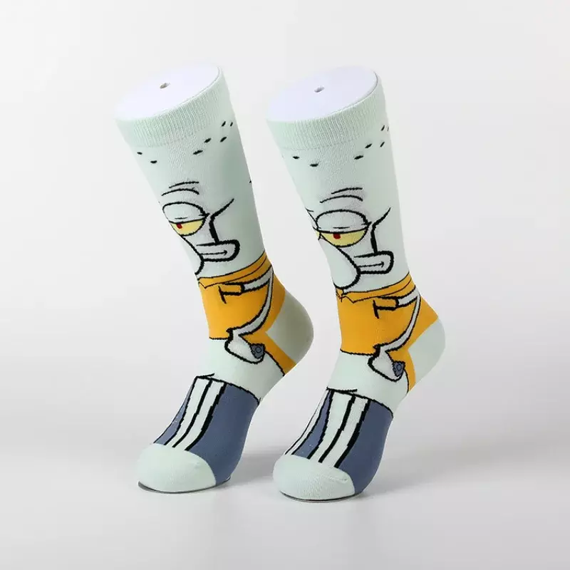 Kawaii kaus kaki Sponge-bob Patrick Star Squidward Tentacles kartun kaus kaki katun murni Pria tren kaus kaki tabung penjualan langsung