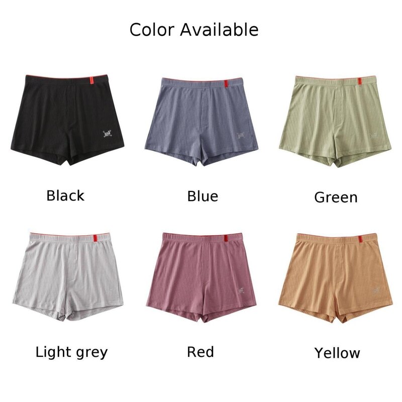 Comfortable Cotton Men's Boxer Shorts with Pouch in Solid Colors Breathable and Stretchy Underwear for All Seasons
