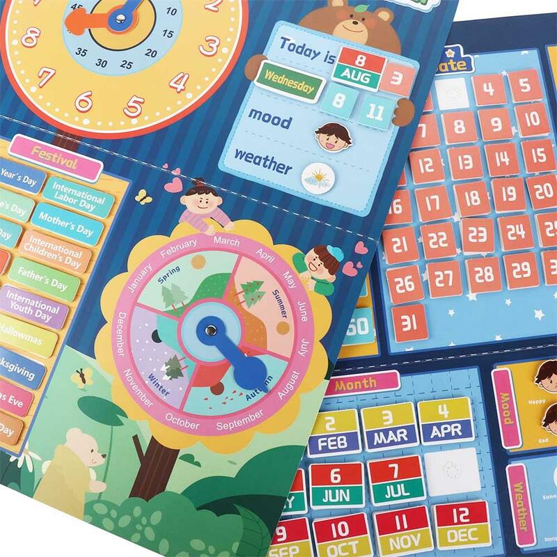 Sezonowy zegar emocji w zabawki do wczesnej edukacji dzieci tygodniu dzieci wklejają kartkę ścienna tablica tabela z kalendarzem karta poznawcza karty świadomości dzieci