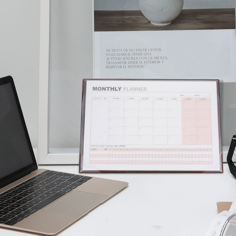Desk Blank Calendar Sheet Monthly Planner Notepad Blank Calendar Planning Notepad