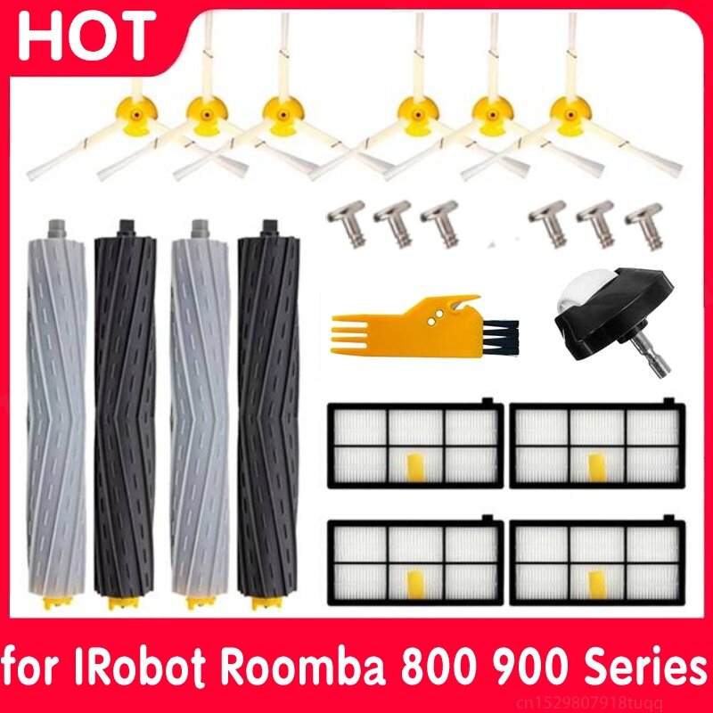 1Set Kit kuas filter HEPA untuk IRobot Roomba 800 900 Series 860 870 880 890 960 980 990 suku cadang penyedot debu Robot