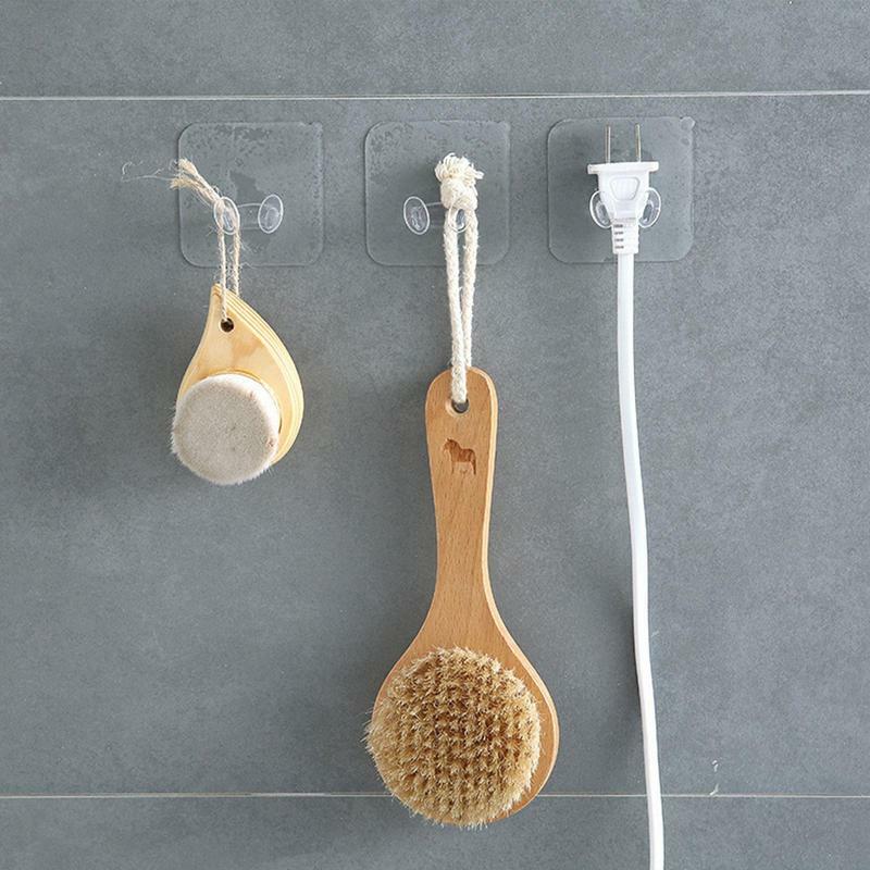 Wall Adhesive Hooks Clear Wall Hooks Clear Self Adhesive Nail Free Double Hooks For Room Indoor Kitchen Bathroom