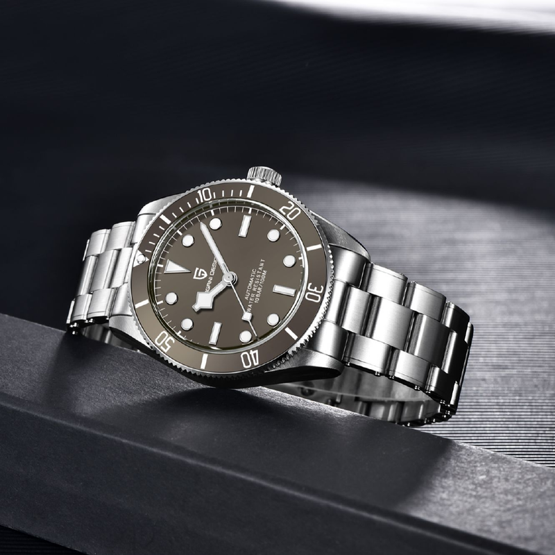 Novo PAGANI DESIGN Cinza BB58 Relógio de pulso mecânico de luxo relógio automático homens NH35A 100M Waterproof Sapphire glass