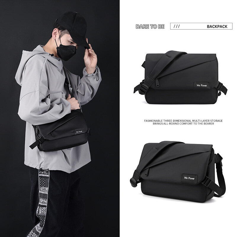 Men's Simple Messenger Bag Fashion Shoulder Bag Large Capacity Waterproof PU Leather Crossbody Bag Business Briefcase Sling Bag