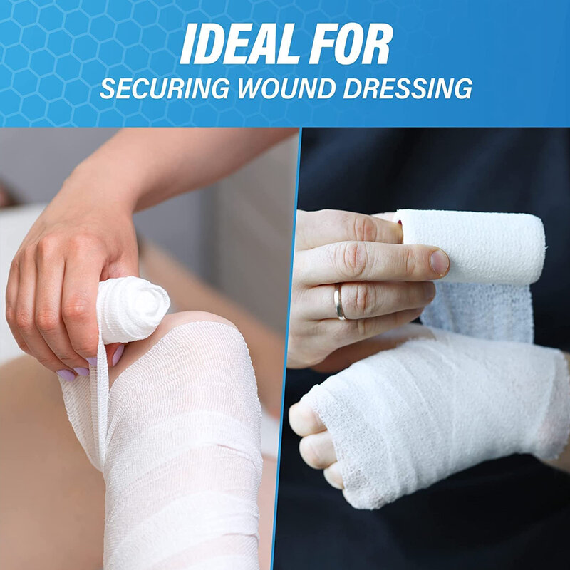 1/5/10 Rolls Absorbent Gauze Cotton Bandage Roll Wound Hemostasis Wrapping Dressing Fixation First Aid Bandage Roll