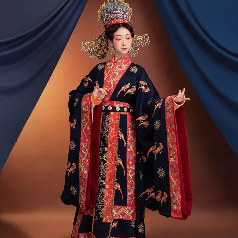 فستان زفاف صيني تقليدي للنساء ، تطريز هانفو ، ملكة الطيور في الصين ، سلالة سونغ ، زي الأميرة الجمالية ، تخصيص