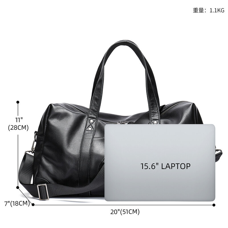 Men's Women's Leather Luggage Large Capacity Top Layer Cowhide Leisure Duffle Bag Travel Handbag Business Trip Travelling Bag